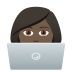 👩🏿‍💻 woman technologist: dark skin tone display on JoyPixels